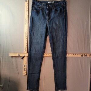 Levis 721 High Rise Skinny Jeans Dark Wash Blue Denim Womens Size 30 Stretch